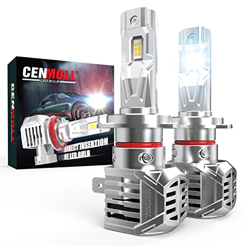 Cenmoll - H7 LED Headlight Bulb, 120W 24000LM, 600% Brightness, Adjustable Beam