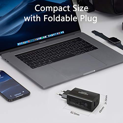 Ksw Kingdo - 61W Dual USB C Charger, Quick Charge for iPhone & Samsung