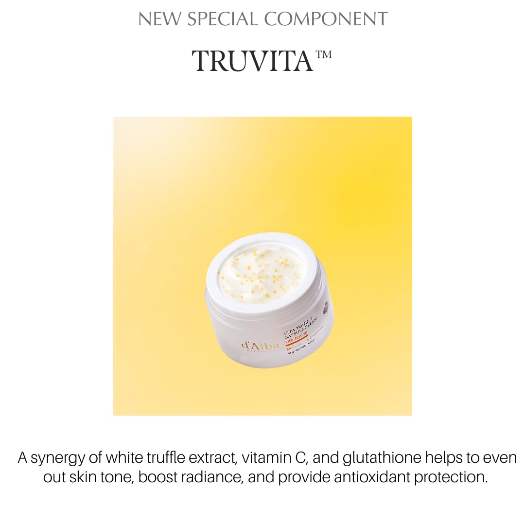 d'alba Piedmont Vita Toning capsule Cream, Deep Hydration Face Moisturizer, Glass Skin with Vita-Cera Oil Capsules, Deep Hydration Face Moisturizer (1.94 oz.) - Medaid International