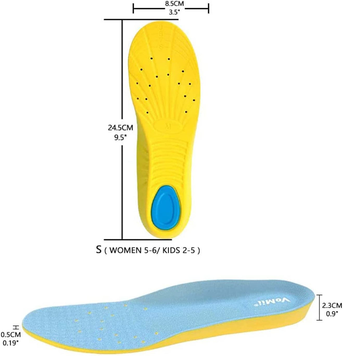 Memory Foam Insoles, PU Sport Insoles, Comfortable Breathable, Shock Absorption Arch Support Insoles