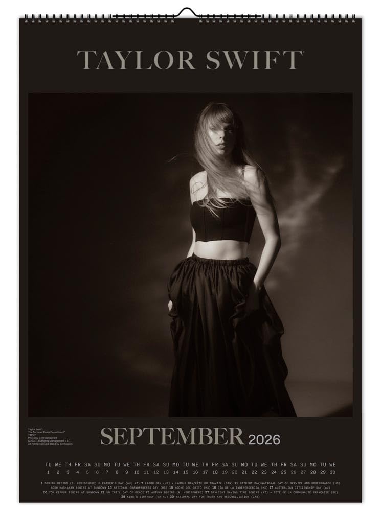 Taylor Swift OFFICIAL | 2026 11.7 x 16.5 Inch (Hanging) Monthly A3 Poster Wall Calendar | BrownTrout | Music Pop Singer Songwriter Celebrity - Medaid International