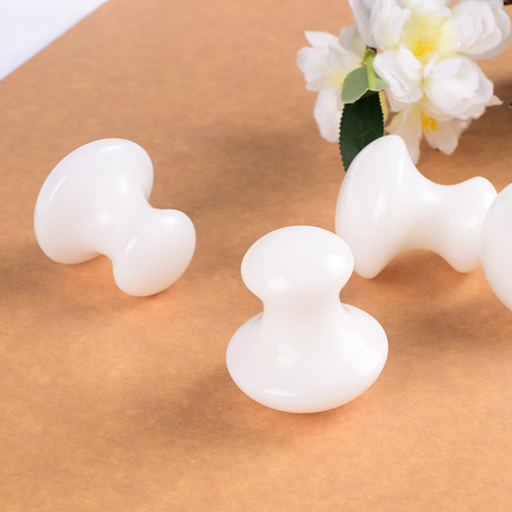 Uonlytech 2Pcs Gua Sha Facial Tools, White Jade Quartz Massage Gua Sha Rollers Stones Scraping Massage Tool for Women Home Spa - Medaid International