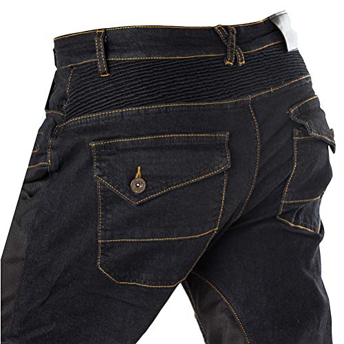Armor - Men’s Motorcycle Riding Jeans with Knee & Hip Protectors, Stretch Denim