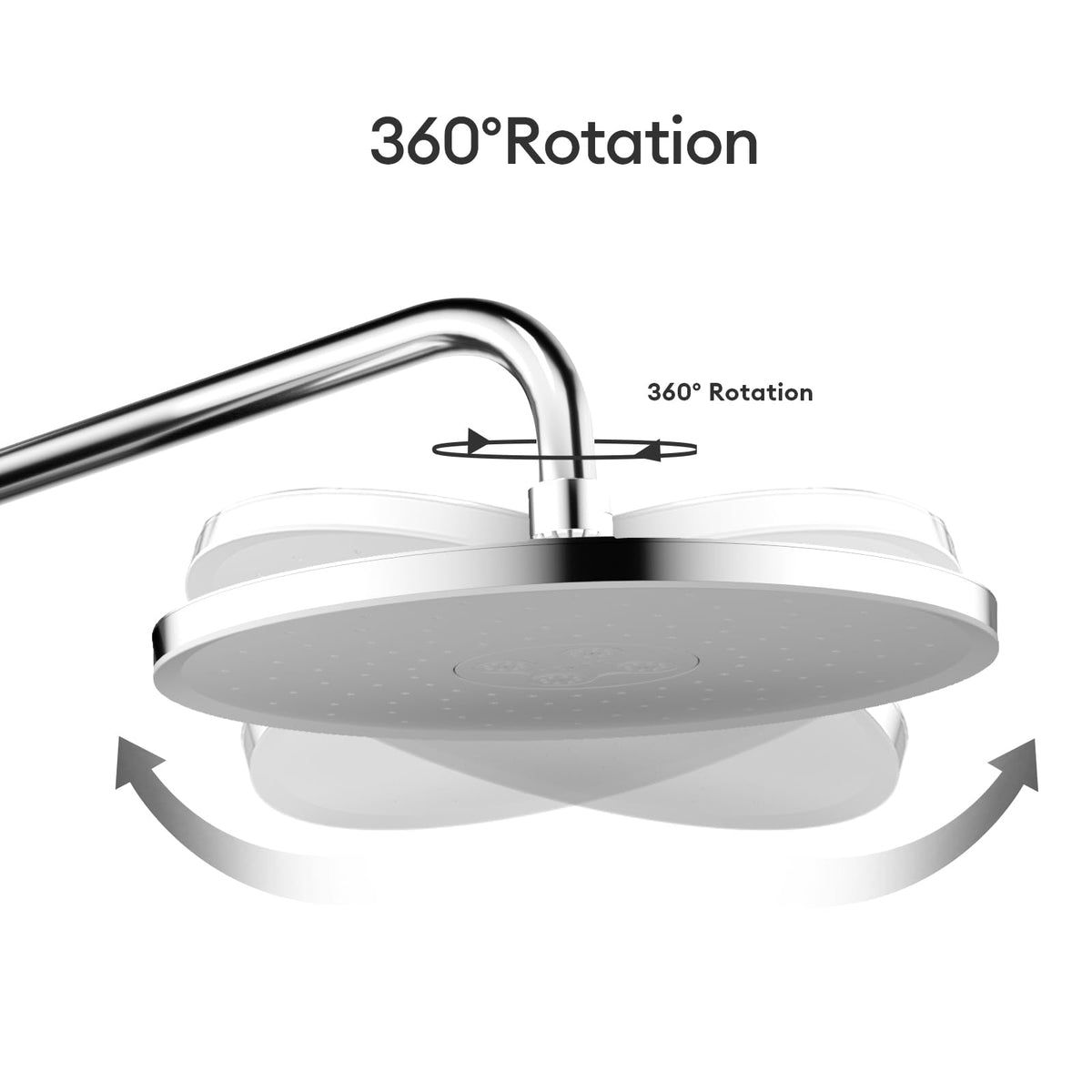 JOMOO Rain Shower Head, 9 inch High Pressure Rainfall Showerhead, Ultra-Thin Design Automatic Descaling Rainfall Fixed Shower Head with Silicone Nozzle (228mm, Chrome)