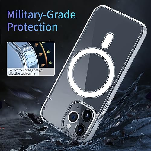 S. Tedazo - Magnetic Clear iPhone XR Case, Magsafe Compatible, Shockproof, Anti-Yellow