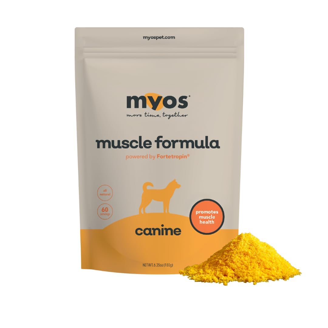 MYOS Canine Muscle Formula - All-Natural Muscle Building Supplement - Helps Reduce Muscle Loss in Aging Dogs and Improve Recovery from Injury or Surgery - Medaid International