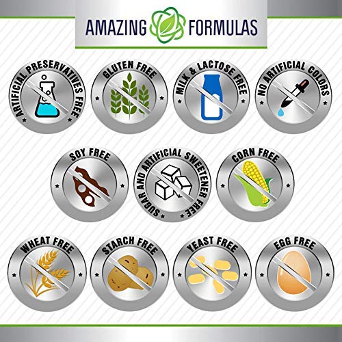 Amazing Formulas Berberine 1000mg Per Serving 250 Capsules Supplement | Non GMO | Gluten Free | Made in USA- Proudly Made in The USA with Guaranteed Purity & Potency - Medaid International