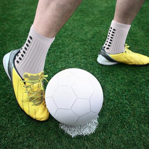 Yufree 4 Pairs Mens Grip Soccer Socks Non Slip Grippy Women Socks for Football Basketball Sports - Medaid International