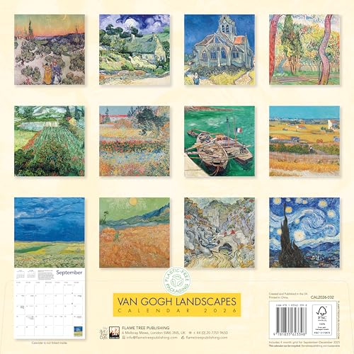 Vincent van Gogh Landscapes Wall Calendar 2026 (Art Calendar) - Medaid International
