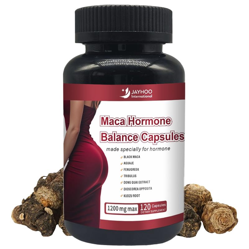 JAYHOO Black Maca Root Capsules, Immune Support Supplement, 120 Capsules, Hip Enlargement Formula for Women, GMP Certified, Made by Anhui Jiahong Health - Medaid International