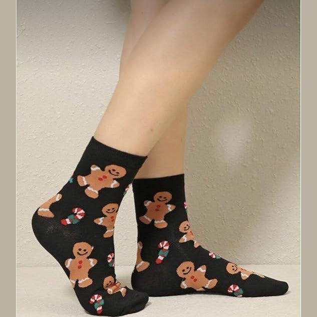 4 Pairs Womens Funny Socks Cozy Cute Printed Patterned Fun Christmas Novelty Santa Socks for Women and Men - Medaid International