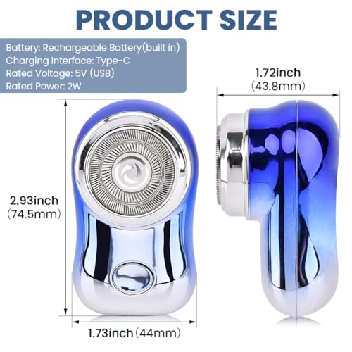 Jianwei - Mini Travel Electric Shaver, Rechargeable, Wet & Dry, Battery Display