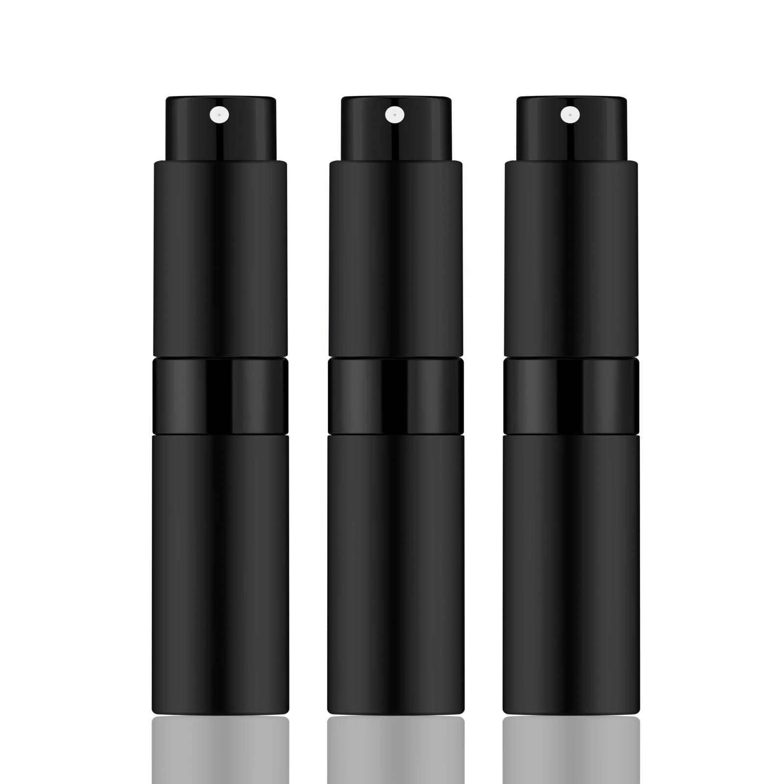 IRON BILL 8ML Mini Atomizer Perfume Travel (Matte Black) Refillable Bottle Portable Spray Bottle for Cologne and Perfume (3pcs) - Medaid International