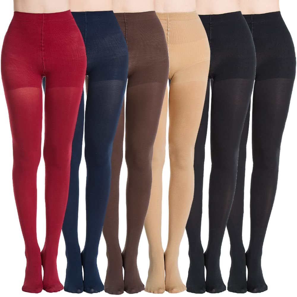 MANZI Women's 6 Pairs Opaque Control-Top Tights with Comfort Stretch 70 Denier Large - Medaid International