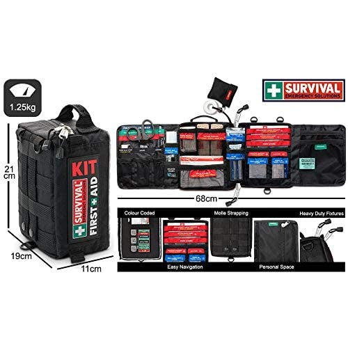 SURVIVAL Vehicle First Aid KIT - Premium First Aid Kit for Vehicles and Outdoor Emergencies - 94 Pieces