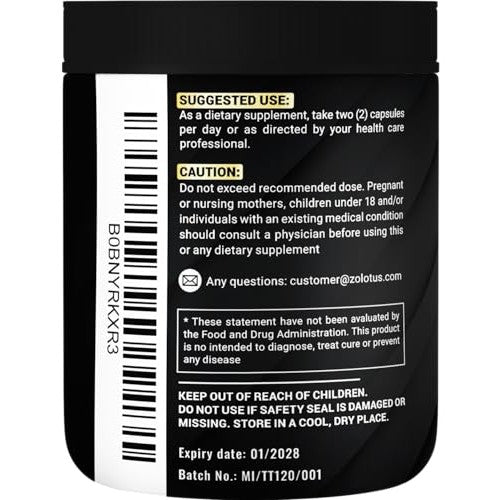 Zolotus 13in1 Tribulus Terrestris Capsules with Maca, Horny Goat Weed, Panax Ginseng, Saw Palmetto, Tongkat Ali, Shilajit & More - Energy, Stamina Supplement for Men & Women - 120 Counts - Medaid International