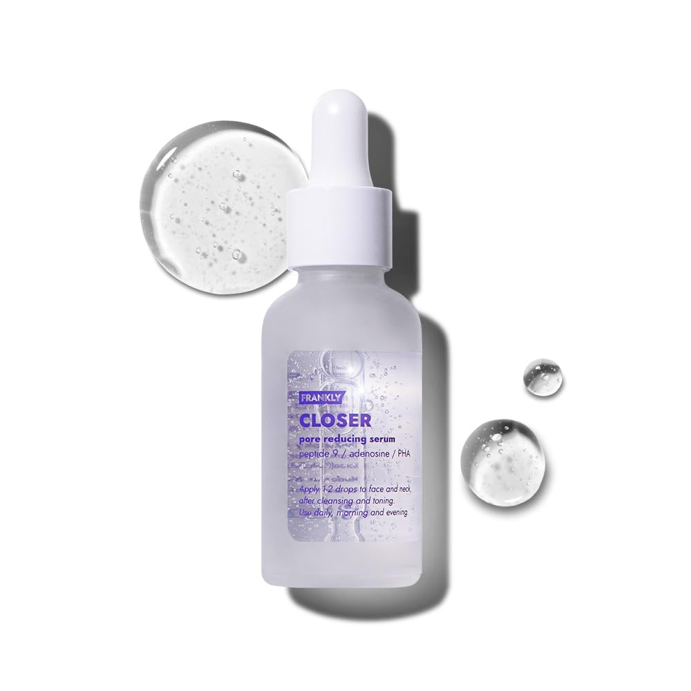 FRANKLY Closer Serum | Pore Minimizer Serum | 9 Peptides, Vegan Collagen, Adenosine, PHA | Korean Pore Minimizer for Glass Skin, Anti-Aging, Hydration, Elasticity | 1.01 fl oz - Medaid International
