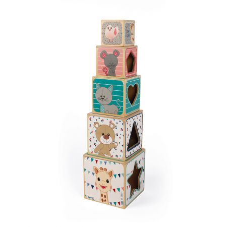 Janod - Sophie The Giraffe - 5 blocks - Wooden