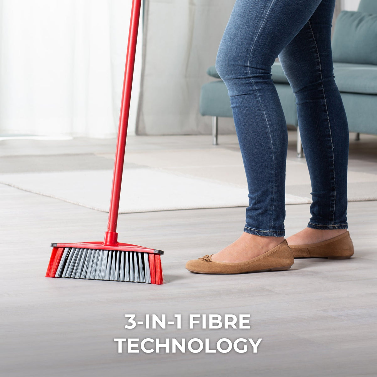 Vileda 3 Acion Broom Set Indoor, with Handle