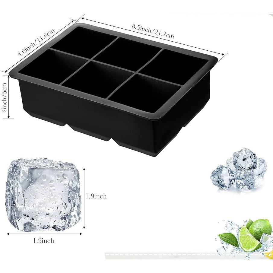 Silicone Ice Cube Mold with 6 Large cavities