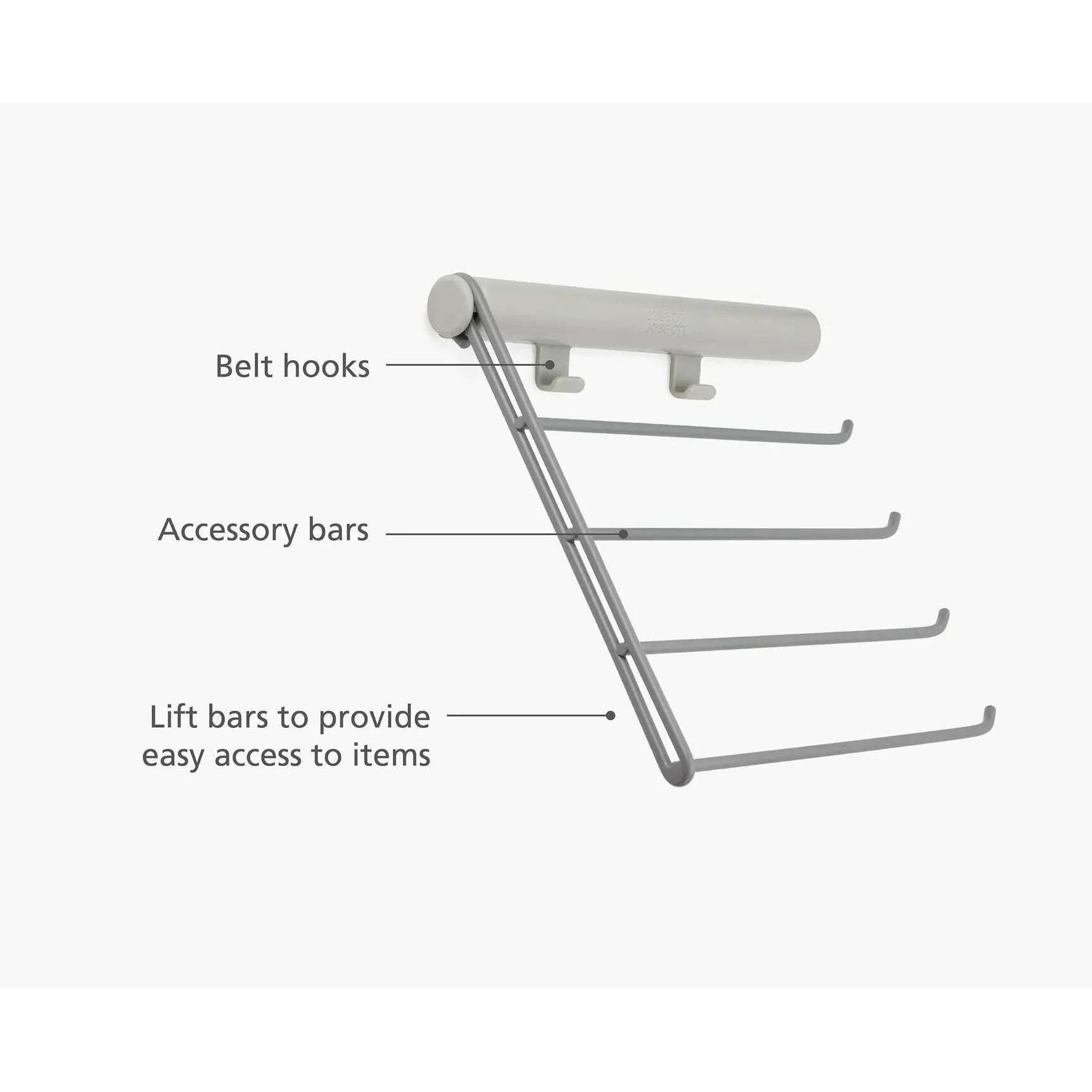 Orderly‚Ñ¢ Ecru Belt, Tie & Scarf Hanging Rail - Medaid International