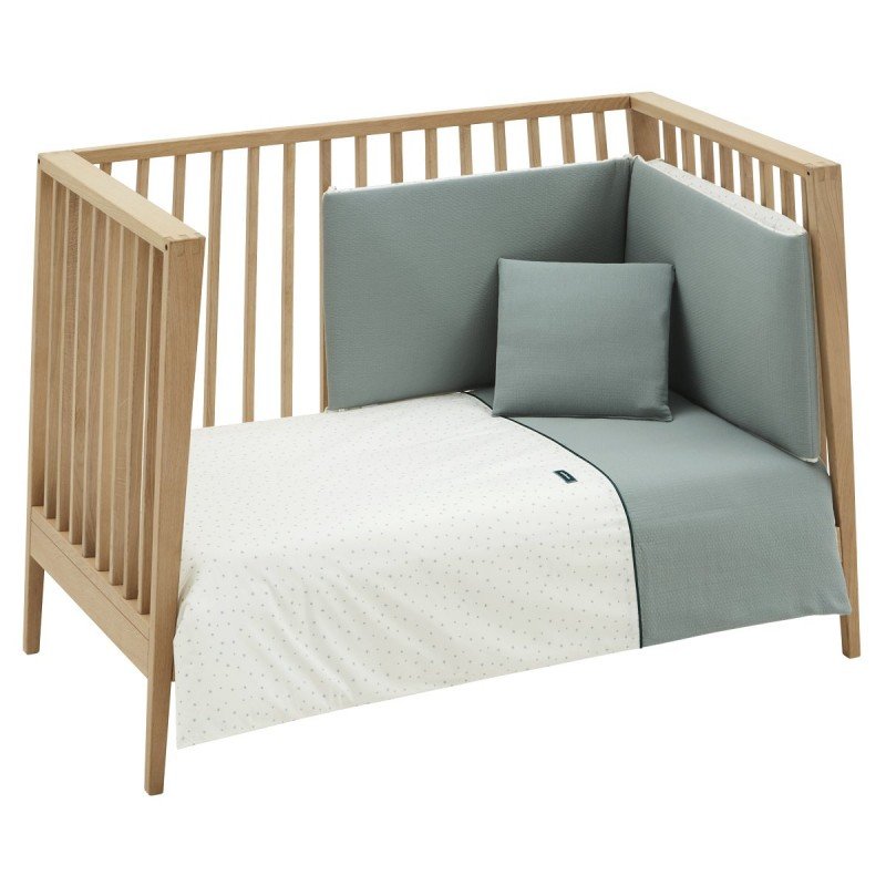Cambrass Bedding Set 4 Piece Astra Grey Cotton Crib Set