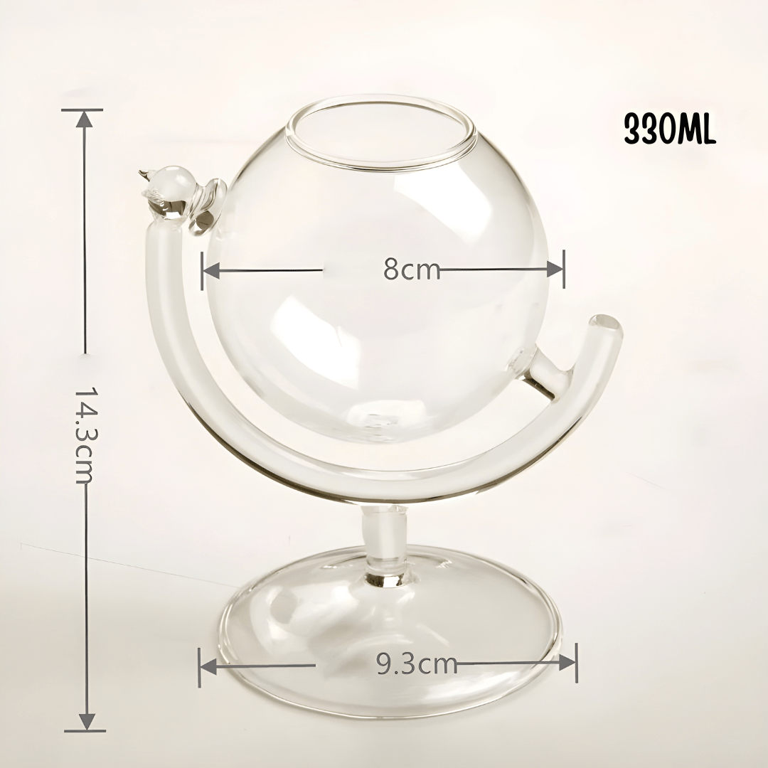 Globe Cocktail Glass with Straw – 300ml Creative Crystal Drinkware