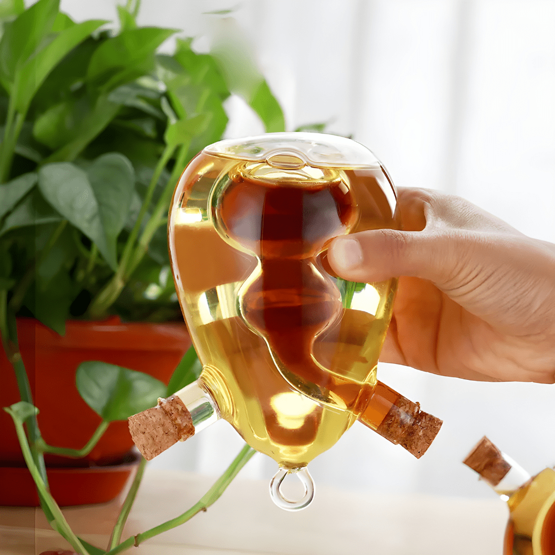 2-in-1 Oil and Vinegar Glass Dispenser Bottle – 350ml