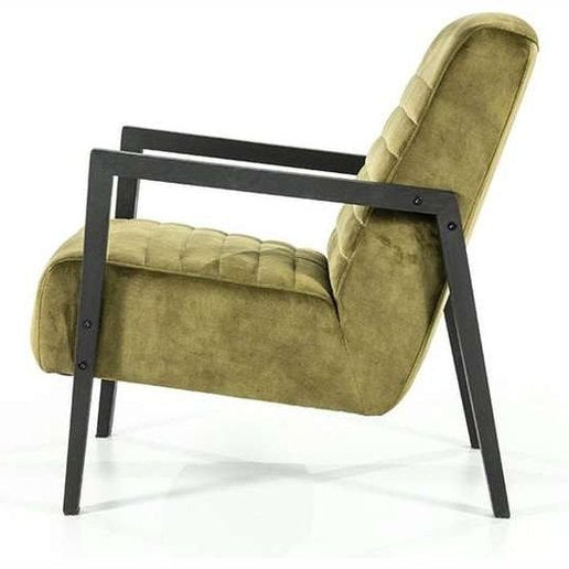 Lars Green Velvet Armchair by Eleonora