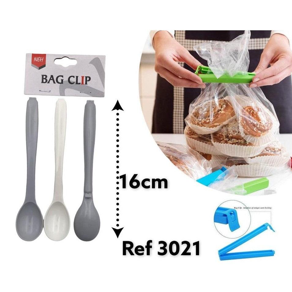Plastic Bag Clip Spoon Shape X3