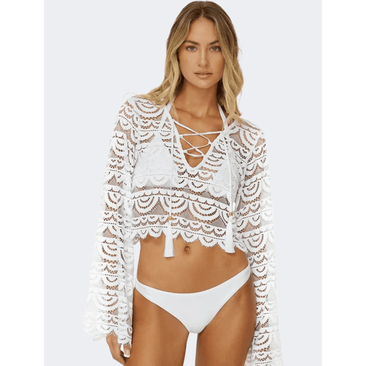 Pq Swim Water Lily Noah Top Women Beach Shirt White - Medaid International