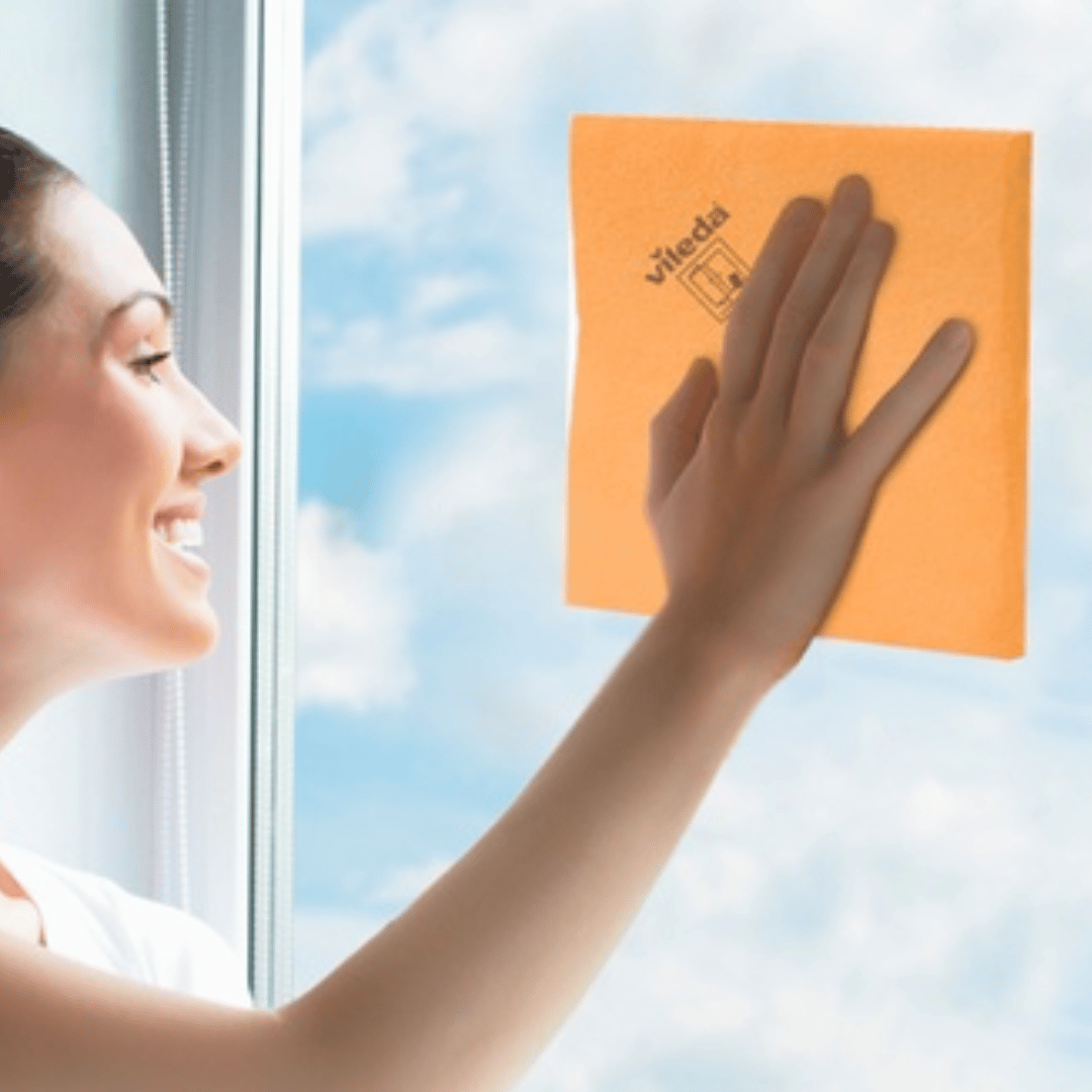 Vileda Window Cloth, Glass Cleaning Cloth, 2 pieces