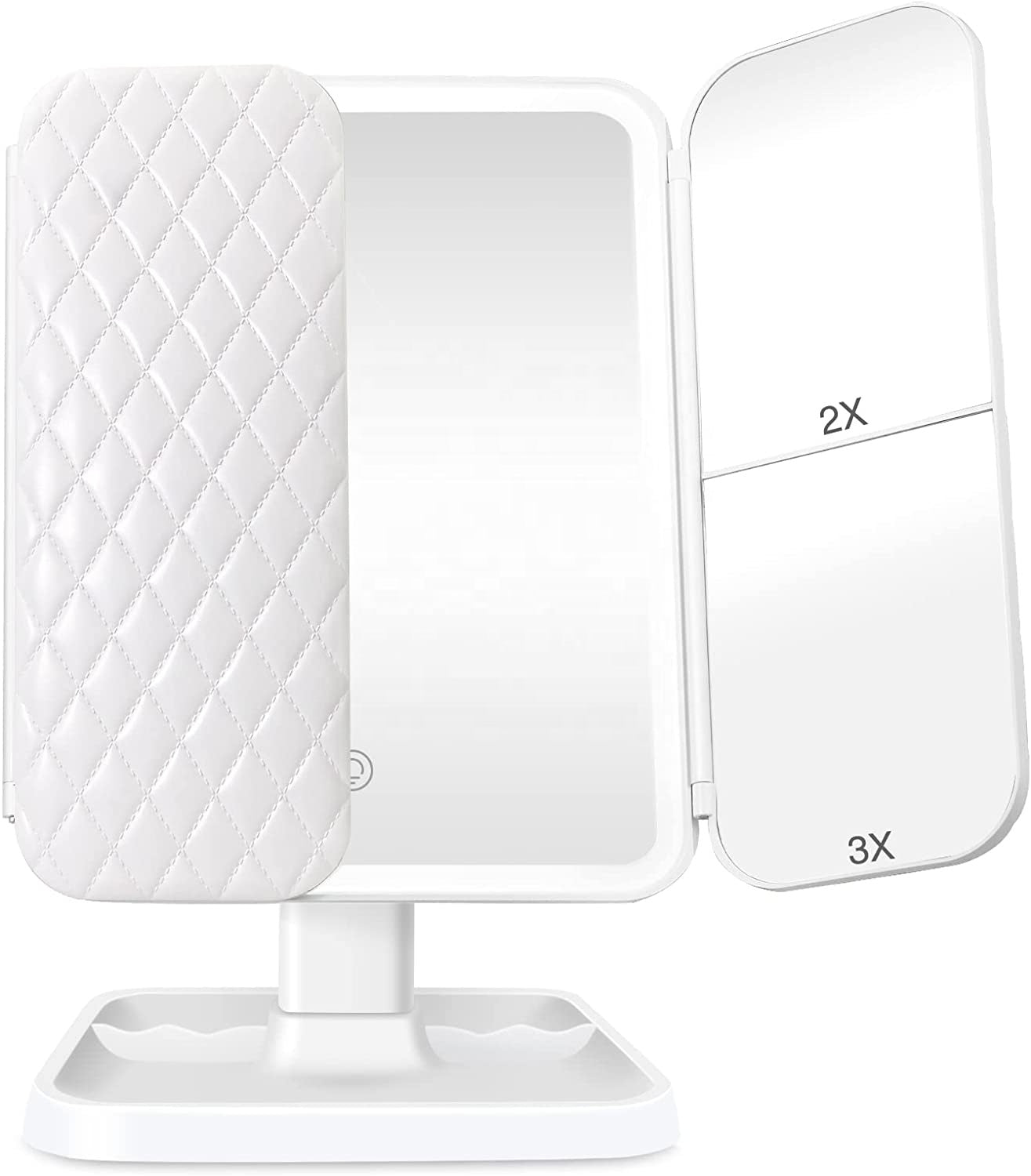 Trifold LED Makeup Mirror
