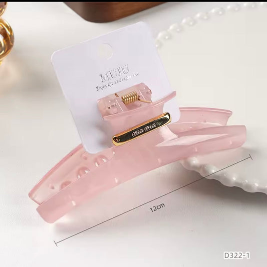 Korean Extra-Large 12cm Arc-Shaped Hair Clip New Style Plastic Letter Hair Claw for Women & Girls
