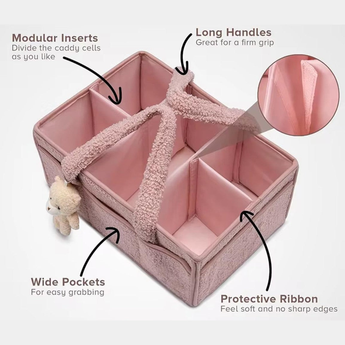 Pink Yunking Diaper Caddy