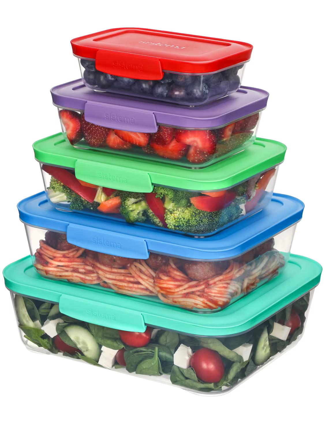 Sistema Nest It Food Storage Containers with Lids - 5pcs