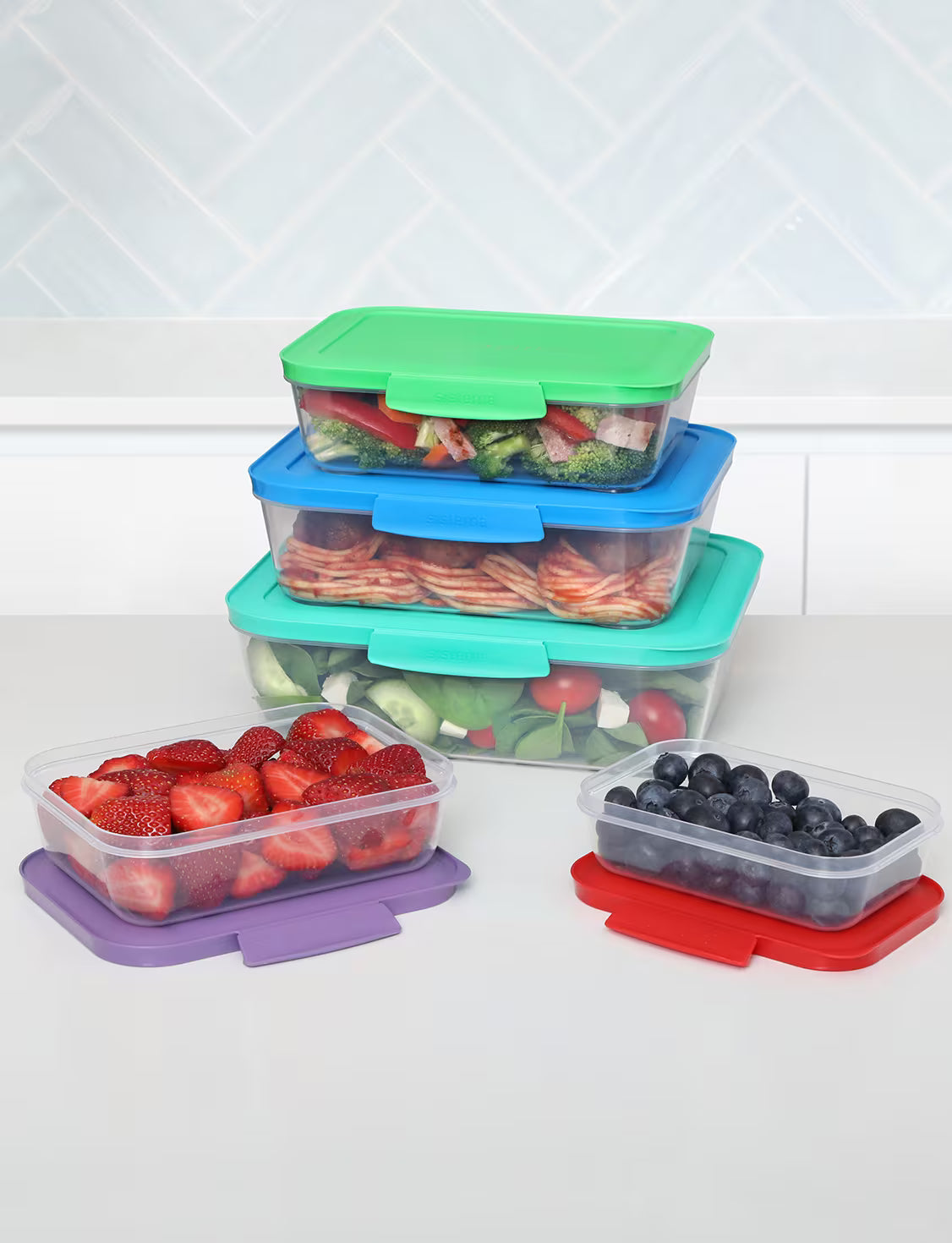 Sistema Nest It Food Storage Containers with Lids - 5pcs