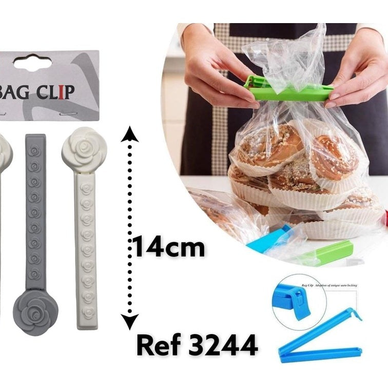 Plastic Bag Clip Flower Design X3