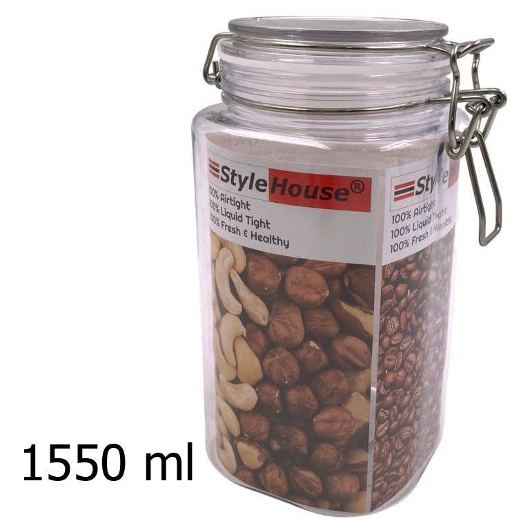 Unbreakable Airtight Seal PET Jar 1550 ml