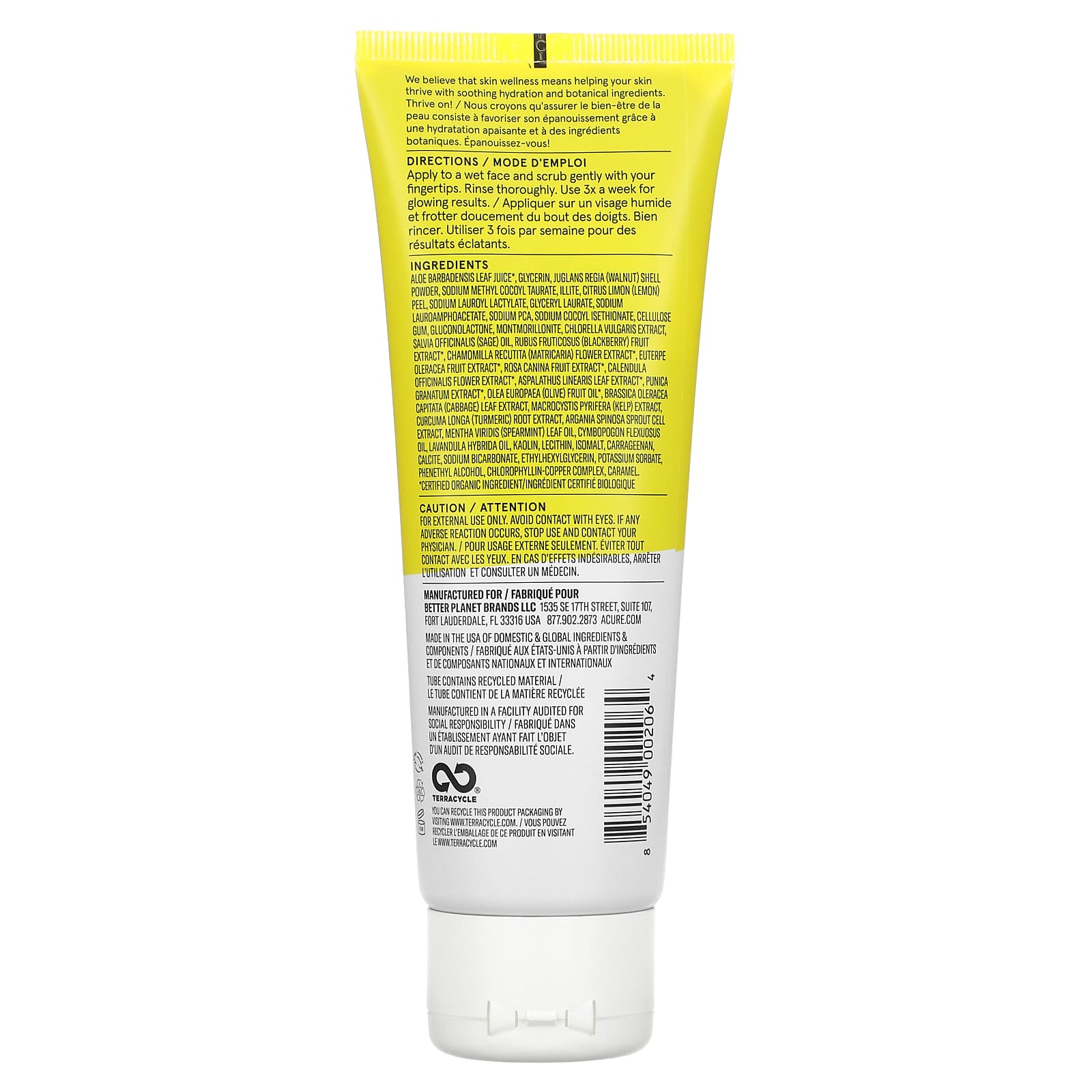 ACURE, Brightening Facial Scrub, 4 fl oz (118 ml) - Medaid International