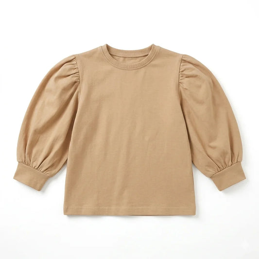 Zara Girl's Tan Puff Sleeves Blouse | Zara In Lebanon