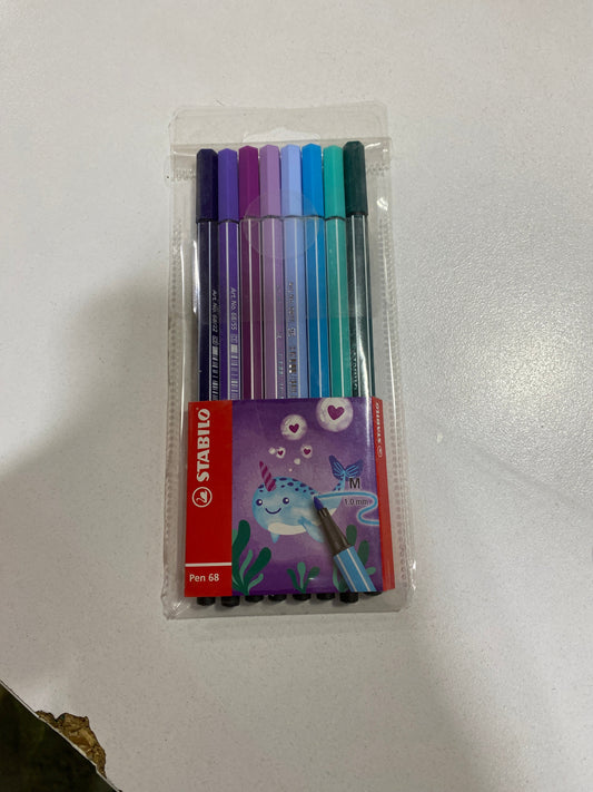 Stabilo Pen 68 Felt-Tip Marker Set 8 Piece Cool Tone Assortment | Stabilo In Lebanon
