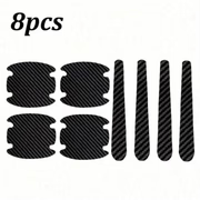 8PCS/SET Carbon Fiber Car Door Handle Protector Cover Inner Bowl Anti Scratch Sticker