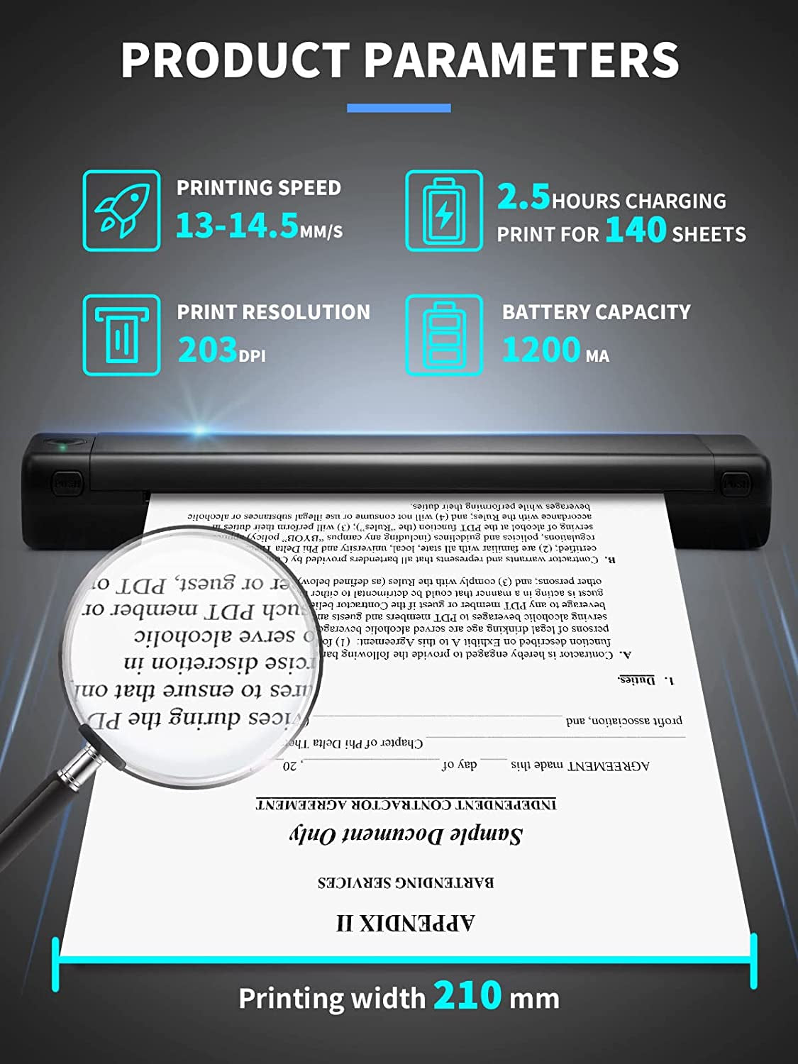 Portable Wireless Printer - Phomemo M08F