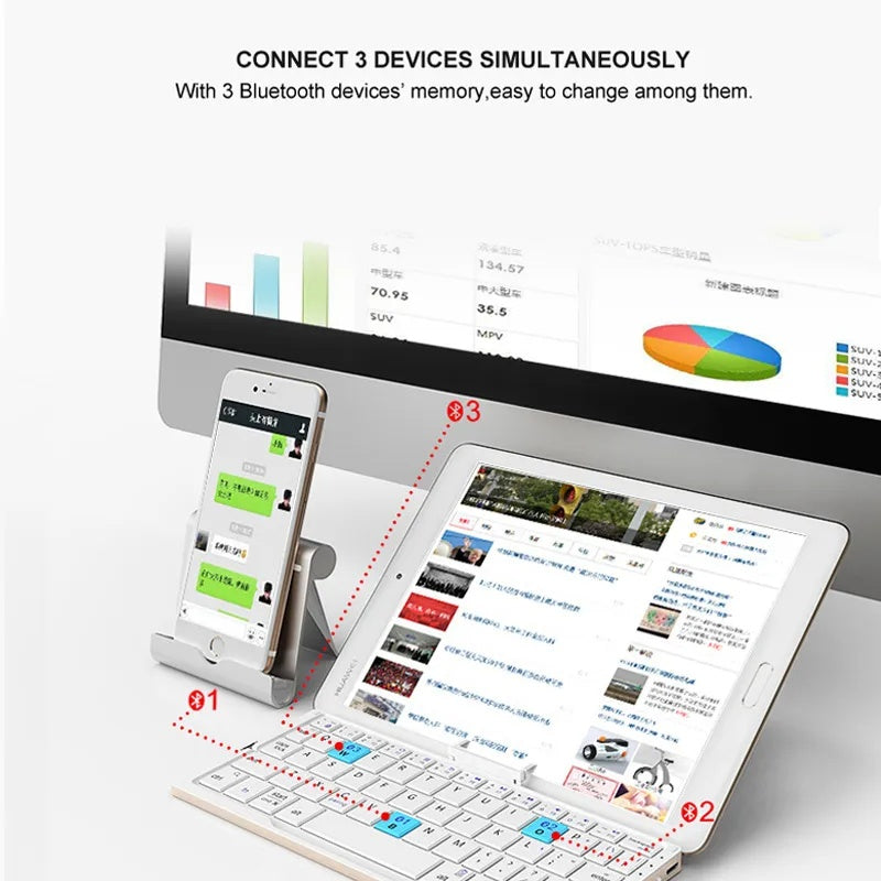 Original BOW Foldable Bluetooth Keyboard Rechargeable
