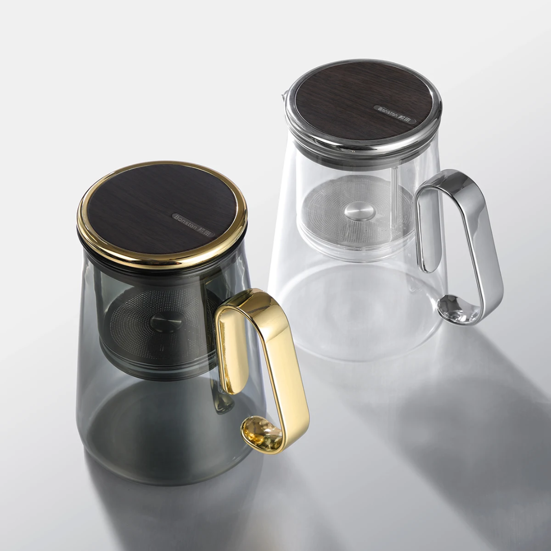 Luxury Large Glass Tea cup pot with One-Click Filter - Medaid International