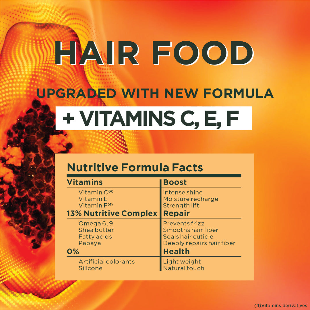 Garnier Ultra Doux Papaya Vegan Hair Food 3in1 Mask for damaged hair, Boosted with Vitamins C, E & F