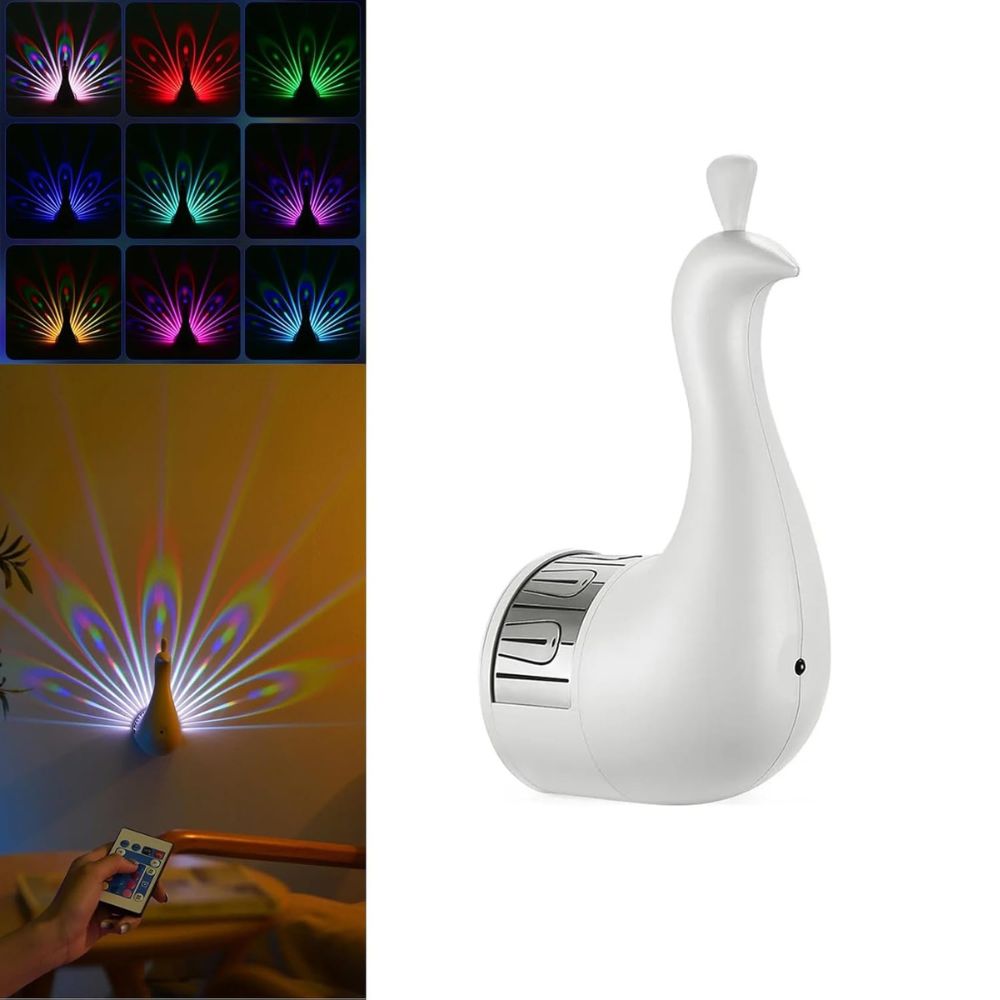 (Net)Peacock LED Wall Lamp With Remote Control Lebanon