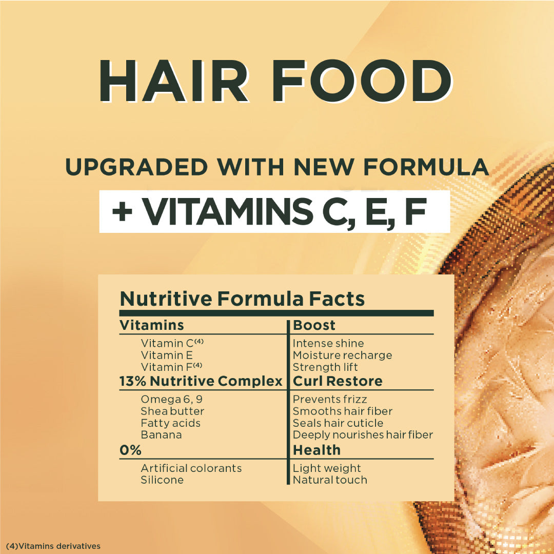 Garnier Ultra Doux Vegan Hair Food Cocoa Butter And Jojoba Oil 3-In-1 Treatment Mask For Curly Hair