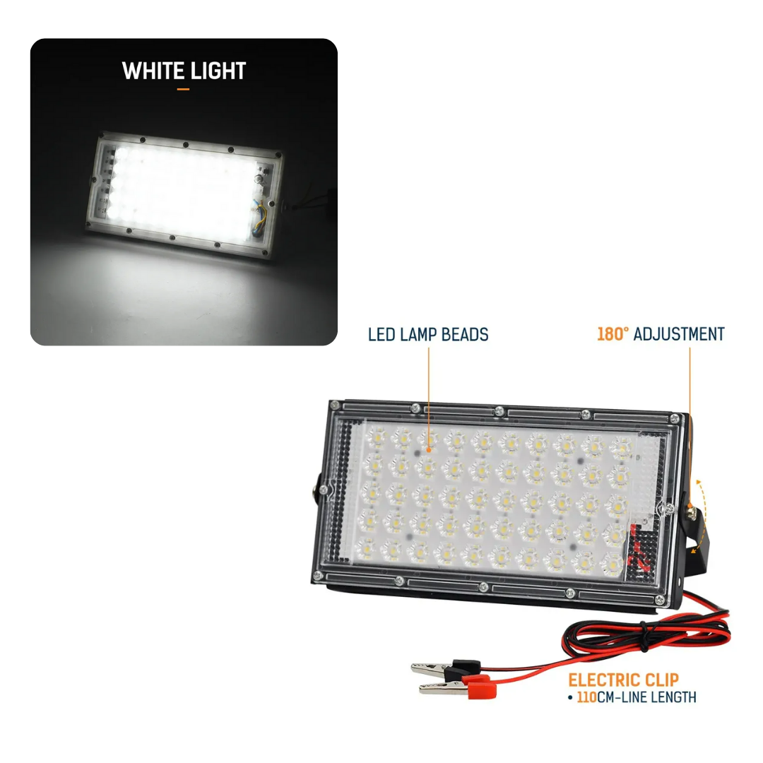 50W LED Flood Light with 120¬∞ Adjustable Angle, Waterproof White Light
